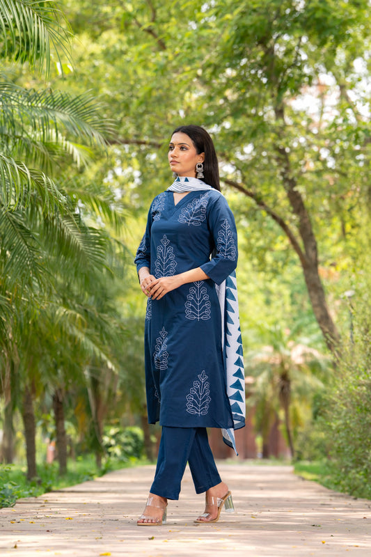 Blue Cotton Suit