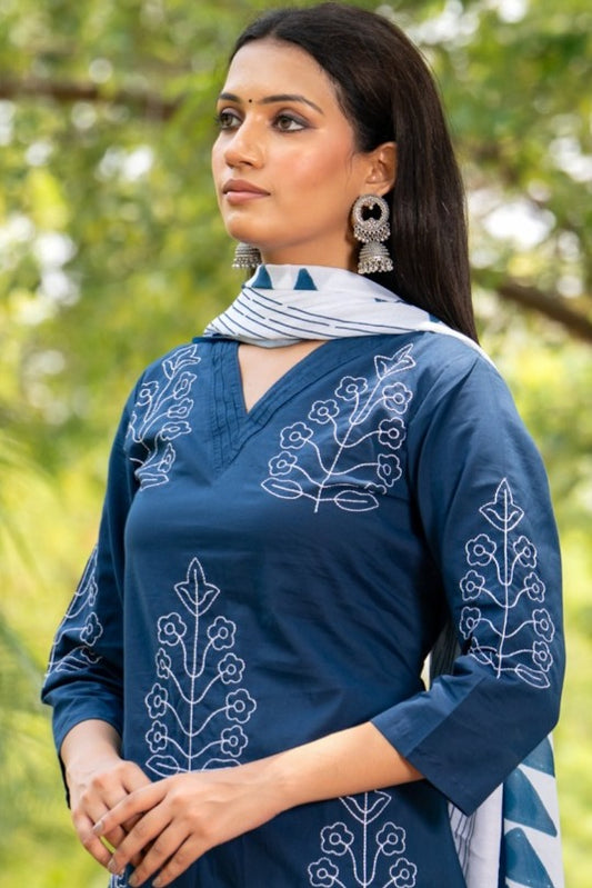 Blue Cotton Suit