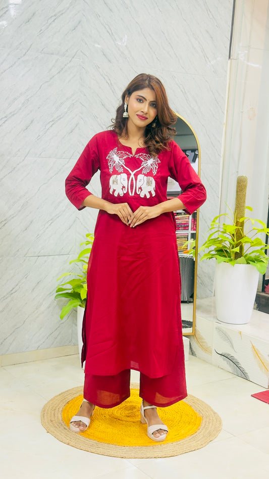 Maroon Co-ord Set