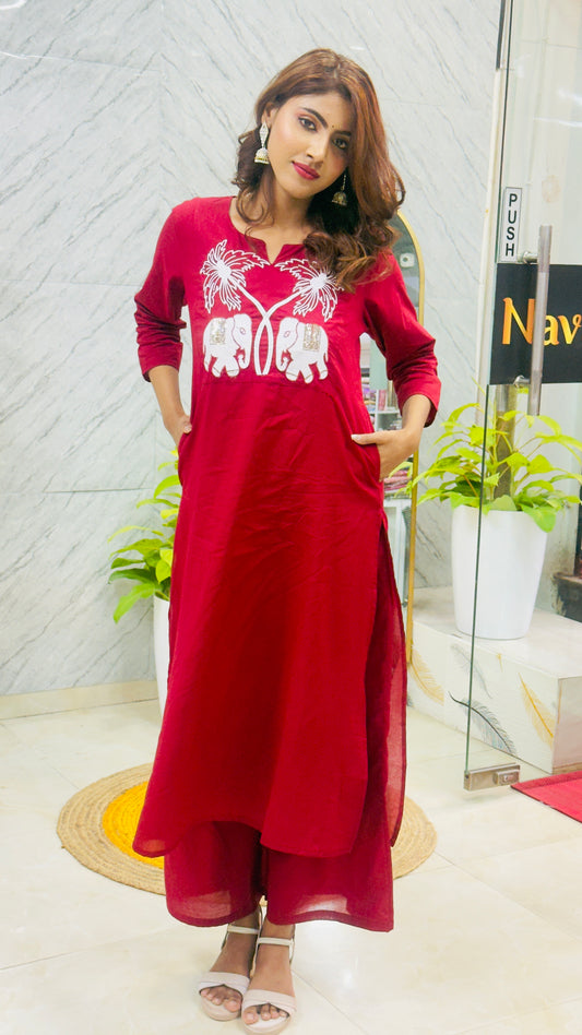 Maroon Co-ord Set