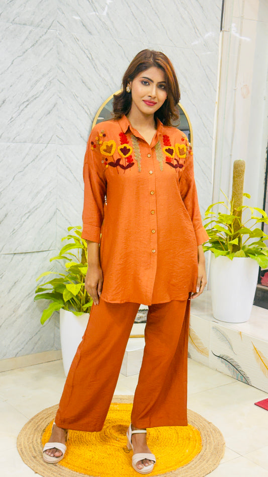 Rust Print Premium Imported fabric Co-ord Set