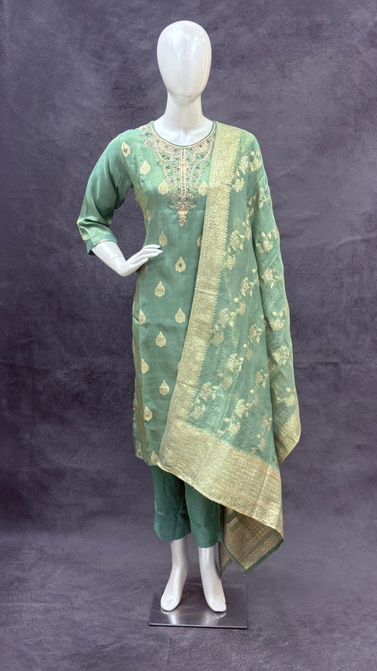 Light Rama Banarasi Tissue Silk Salwar Suit