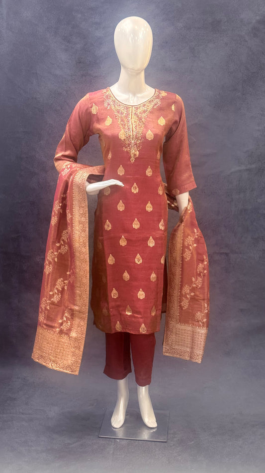 Gajiri Banarasi Tissue Silk Salwar Suit