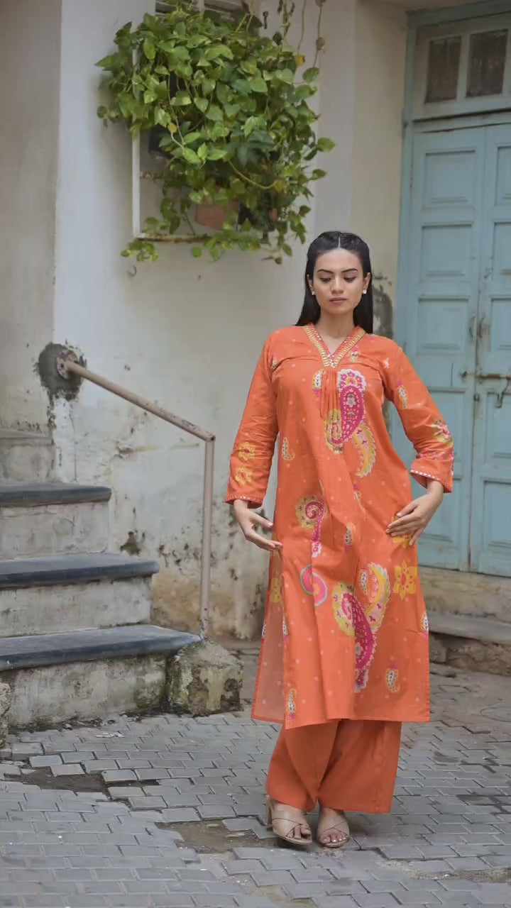 Rust Cotton Co-ord Set