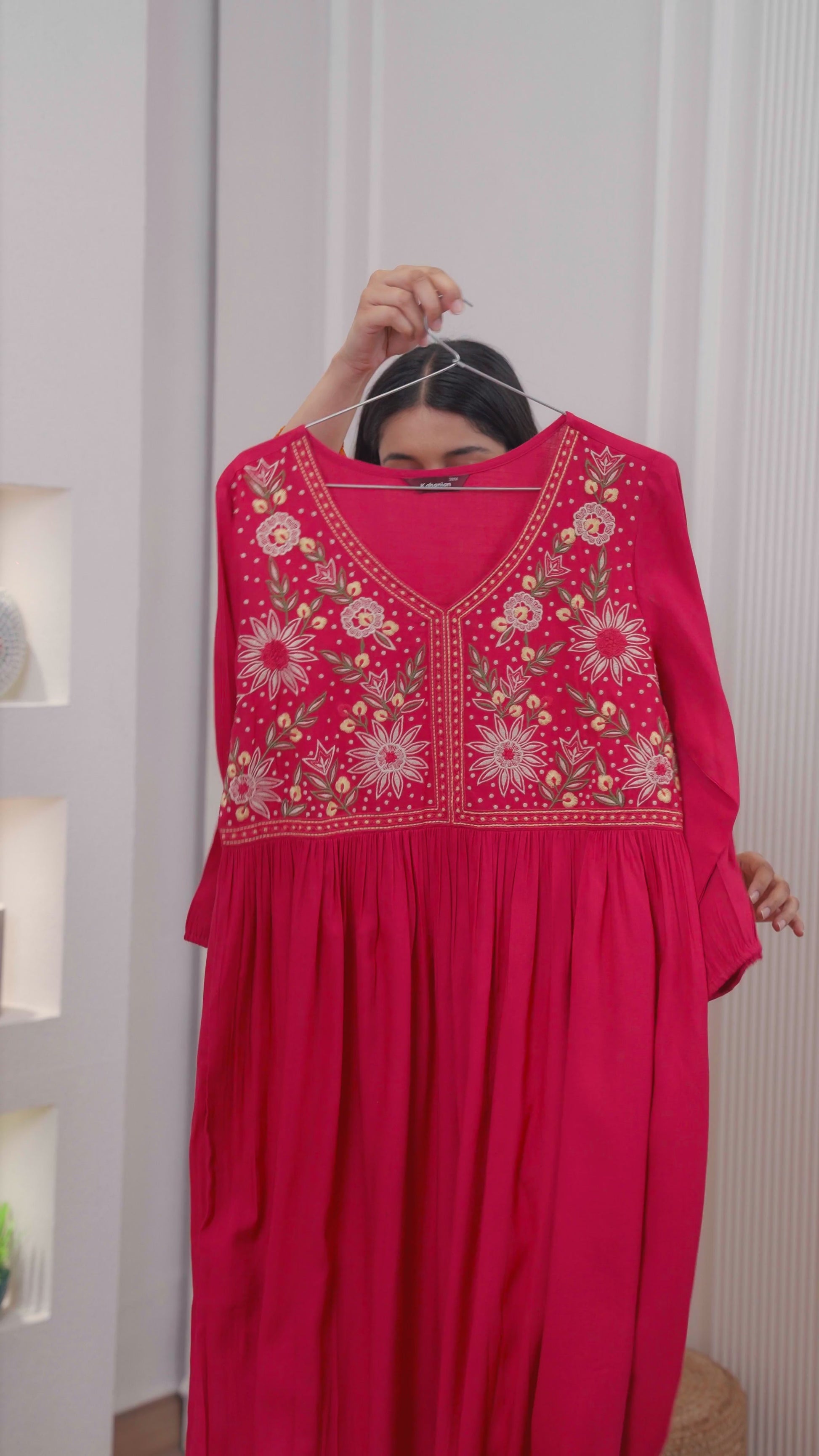 Pink Cotton Anarkali Suit